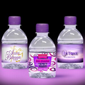 8 oz. Custom Label Spring Water w/Purple Flat Cap - Clear Bottle